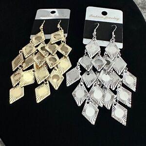 Elegant Gold or Silver Dangle Earrings